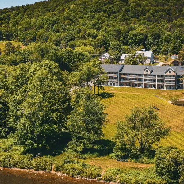 On the River Inn aerial view on the Ottaquechee River