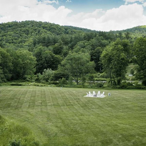 Event Lawn with White Chairs